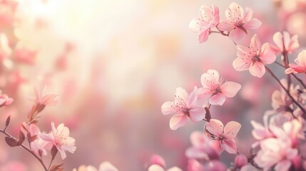 Delicate pink garden flowers blooming softly in a sunlit background creating a serene outdoor atmosphere.