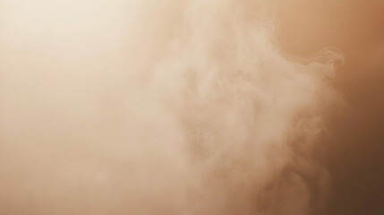 Fototapeta premium Fog rolling delicately over a muted beige backdrop, softly lit for enhanced detail