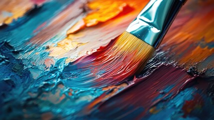 Obraz premium Vibrant brush strokes on canvas showcasing rich paint color samples in a creative artistic background