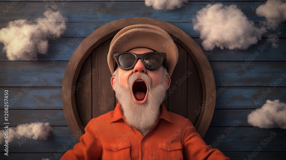 Poster a playful and humorous scene that brings laughter and lightness to the viewer.