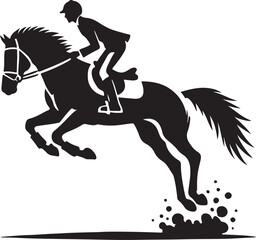 Horse Rider icon silhouette vector with white background