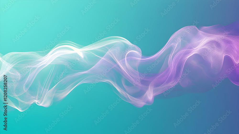 Poster mist creating dynamic arcs against a solid lavender and teal background, brightly lit to reveal intr