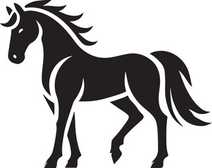 Horse icon silhouette vector with white background