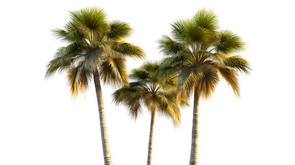 Scenic view of lush palm trees, vibrant tropical greenery, and bright sunlight in a tranquil coastal paradise, perfect for summer vacations and relaxation in nature