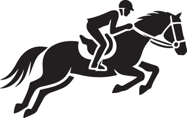 Horse Rider icon silhouette vector with white background