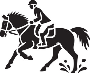 Horse Rider icon silhouette vector with white background