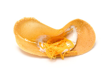khanom bueng or thai crispy pancake isolated white background 
