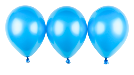 A vibrant display of blue balloons in various sizes and arrangements, perfect for birthday celebrations, party decorations, and festive events