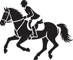 Horse Rider icon silhouette vector with white background