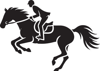 Horse Rider icon silhouette vector with white background