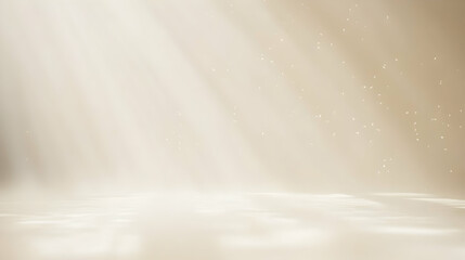 Obraz premium Thin mist particles floating elegantly against a solid ivory background, softly illuminated for enhanced clarity