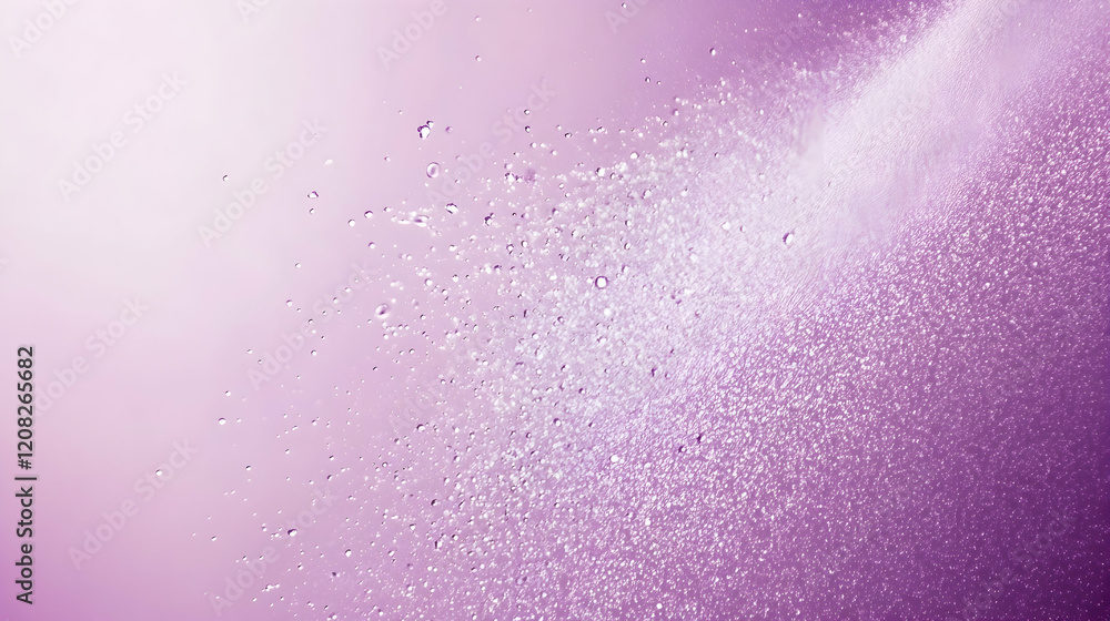 Canvas Prints water spray droplets forming abstract patterns against a gradient lavender backdrop, with focused an