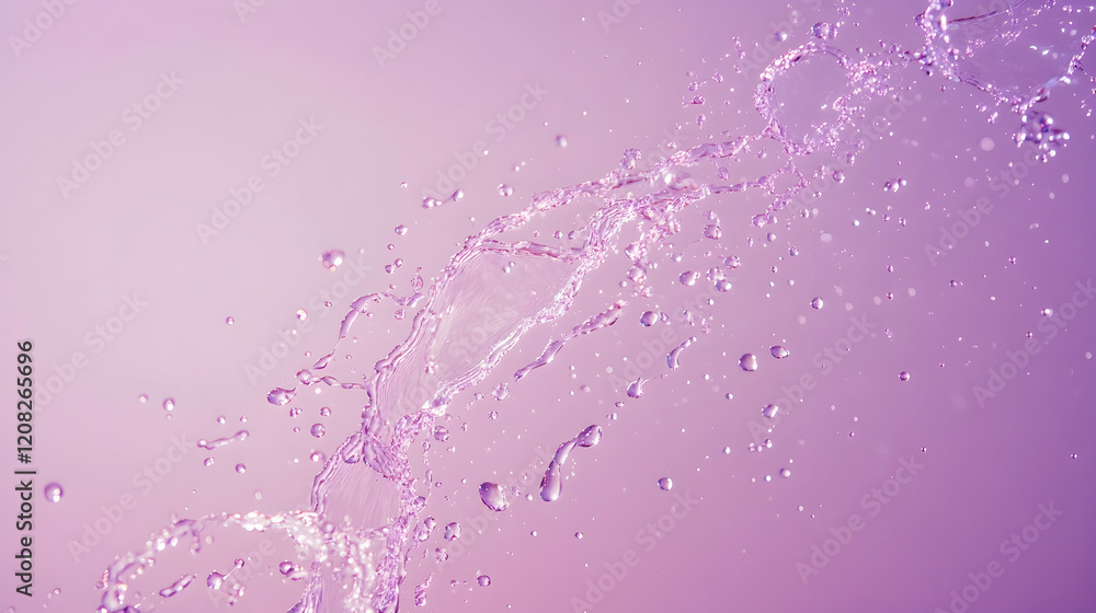 Canvas Prints water spray droplets forming abstract patterns against a gradient lavender backdrop, with focused an