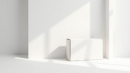Fototapeta premium Subscription Box Mockup, Minimalist studio modern branding on a closed subscription box photorealistic.