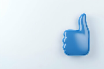 Obraz premium 3D Blue Thumbs Up Icon Illustration