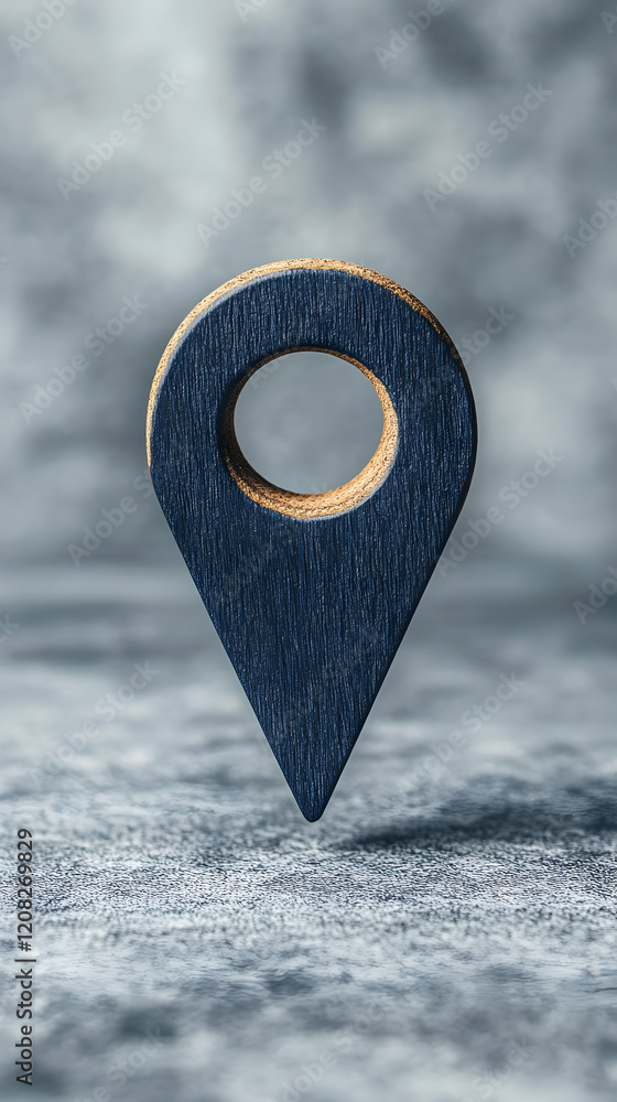 Poster dark wood location pointer 3d render