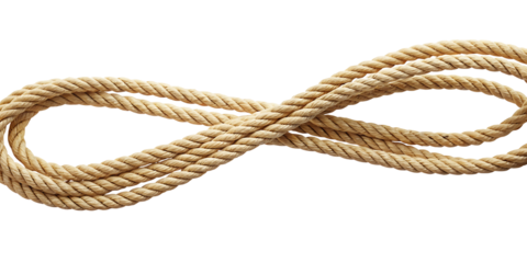 Round rope isolated on white background PNG.AI GENERATED