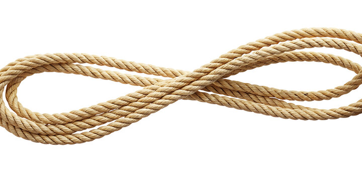 Round rope isolated on white background PNG.AI GENERATED - Powered by Adobe