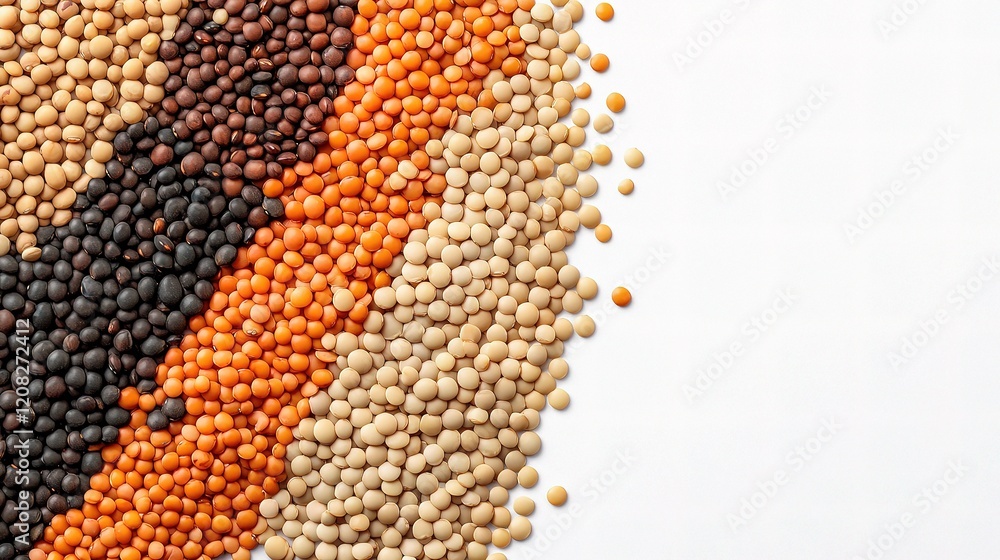 Poster neatly arranged lentils isolated on a transparent background