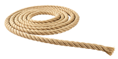 Round rope isolated on white background PNG.AI GENERATED