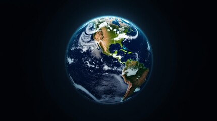 Fototapeta premium Earth globe illuminated against a dark background