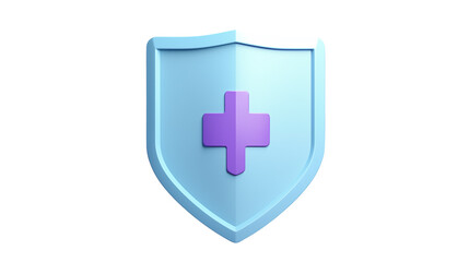 Obraz premium 3D Render of a Protective Shield Icon with a Medical Cross Ideal for Health Safety and Medical Websites and Applications