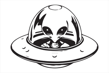 Spaceship UFO silhouette