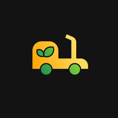 Electric Scooter and leaf icon solid gradient, free energy, ecology, renewable and green energy concept. Gradient Solid icon.