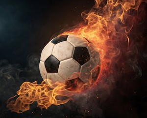 Fototapeta premium burning soccer ball
