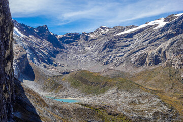 Peru, Laguna Brogui in Huascaran mountains range Cordiliera Blanca