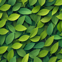 Fototapeta premium Lush green leaves background with various shades and textures for a natural look