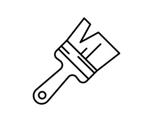 Simple line art illustration of a paintbrush, perfect for DIY, home improvement, or artrelated projects.  Clean design, easily adaptable to various styles. Ideal for websites, apps, and infographics.