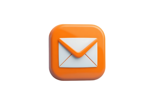 Envelope 3d icon isolated on transparent or white background, png