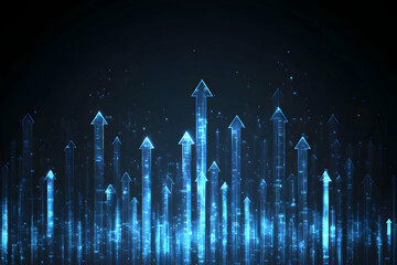 Abstract Blue Arrows Digital Background
