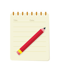 Notepad and pencil stock illustration
