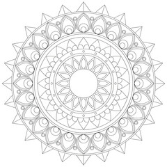 a line art illustration mandala coloring page 