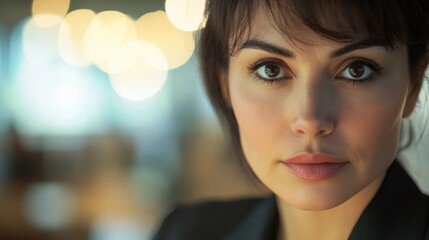 Fototapeta premium businesswoman, woman looking at camera generative ai