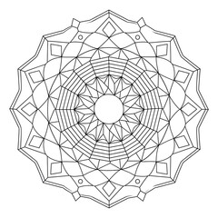 Obraz premium line art illustration mandala design coloring page 