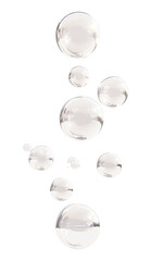 PNG A few group of bubbles floating vertical minimalist spheres translucent.