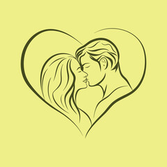  A couple leaning in for a gentle kiss