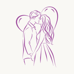 A couple leaning in for a kiss