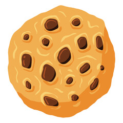 Fototapeta premium Cookie crumble, bite biscuit oatmeal. Tasty chip bakery. Sweet dessert food. Cartoon pastry baked snack for breakfast. Chocolate cake with crumb