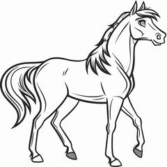 horse silhouette isolated on white