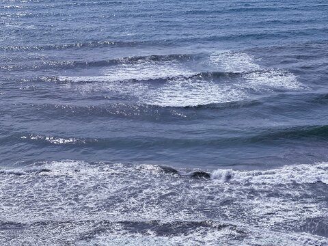 Storm ocean waves aerial view 