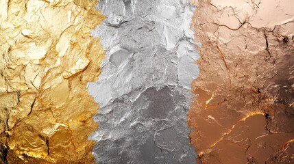 Gold Silver Bronze Metallic Textured Abstract Background