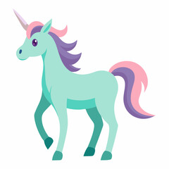 unicorn cartoon isolated vector illustration