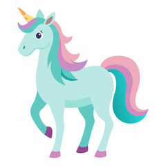 unicorn cartoon isolated vector illustration