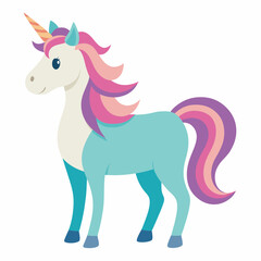 unicorn cartoon isolated vector illustration