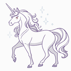 unicorn cartoon isolated vector illustration