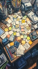 Fototapeta premium The Endless Post It Notes, Generalized Anxiety Disorder GAD